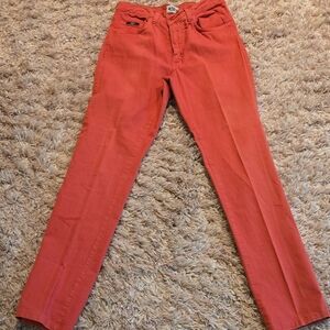 Red Straight-Leg Pants